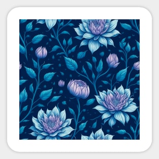 Pattern Blue Flowers Sticker